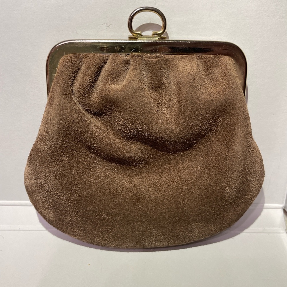 Vintage Neiman Marcus Suede Kiss Lock Coin Purse Made in Italy Rare - Picture 2 of 6